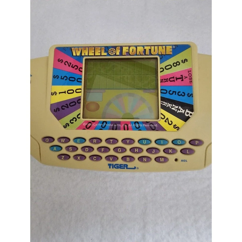 Wheel Of Fortune Handheld Game With #9 Cartridge 1995 Tiger Electronics